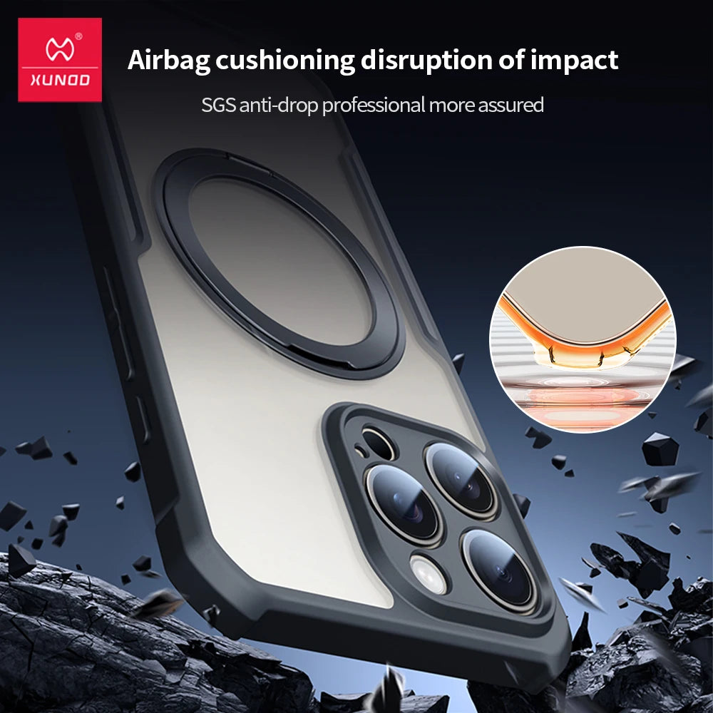 Case XUNDD Airbag com Suporte Magnético 360° e Proteção de Câmera