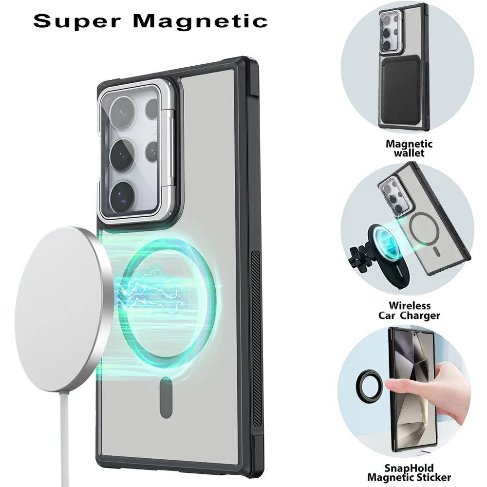 Case Fosca Magnética com Proteção de Lente e Suporte