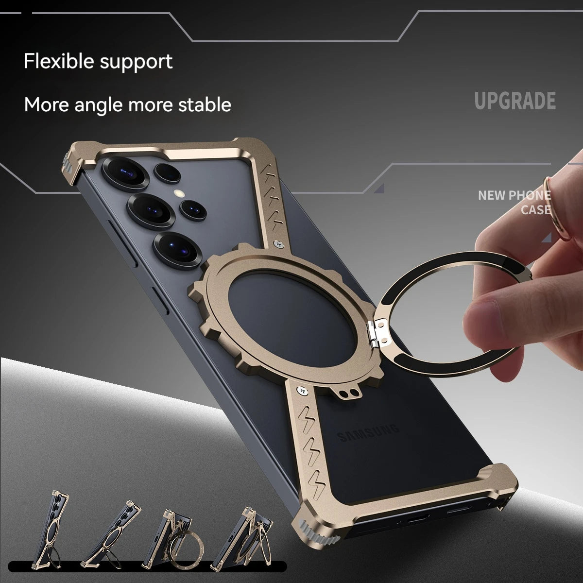 Case Metal Z com Luz Noturna e Suporte 360°