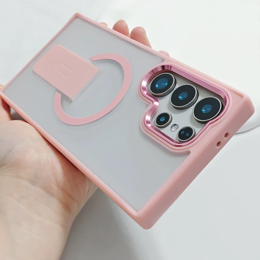 Case Fosca Magnética MagSafe com Suporte Dobrável