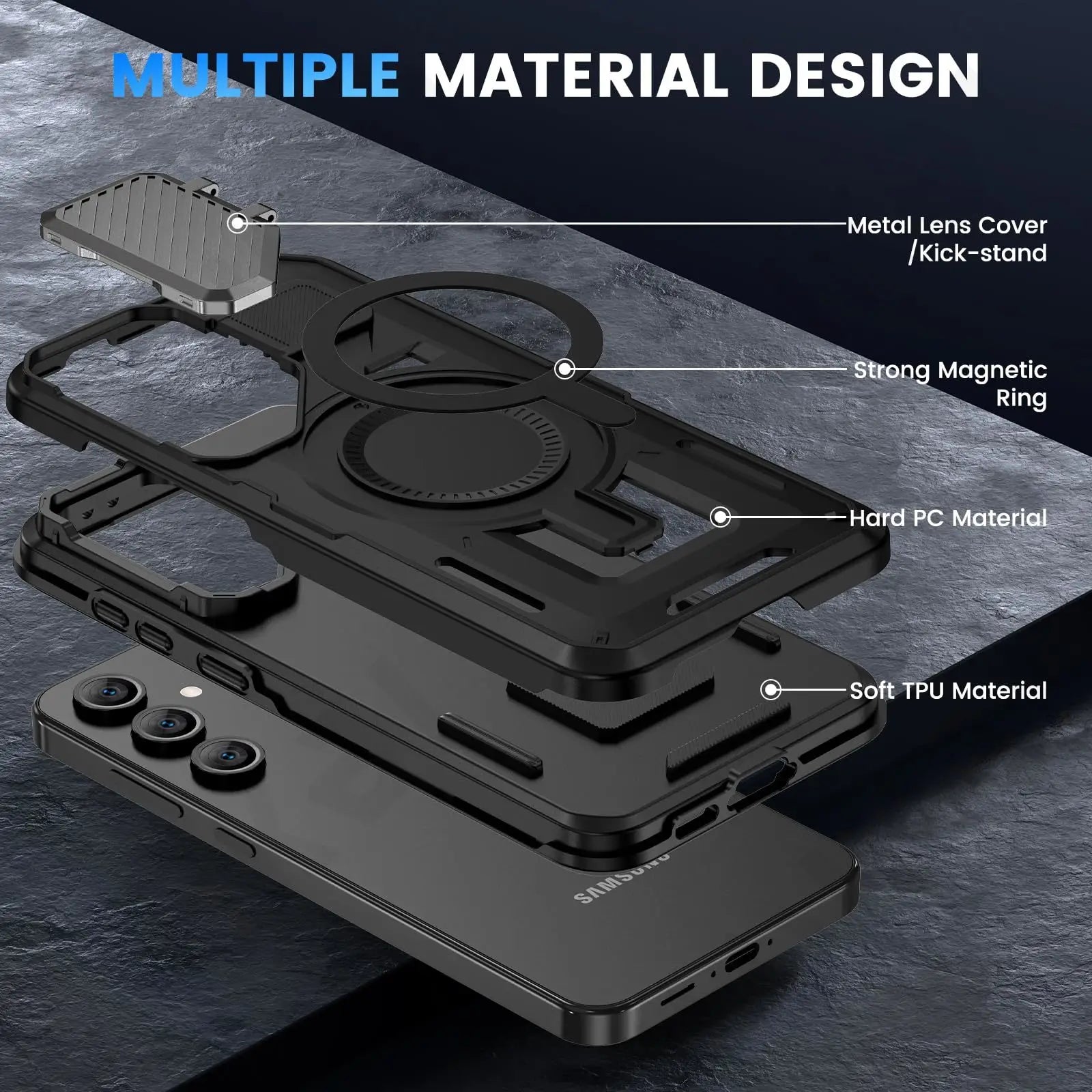 Case Military Grade Magnética com Suporte de Câmera