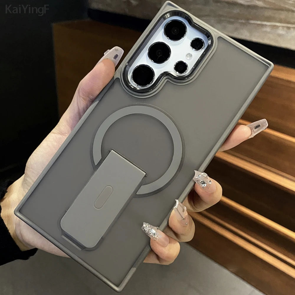 Case Fosca Magnética MagSafe com Suporte Dobrável