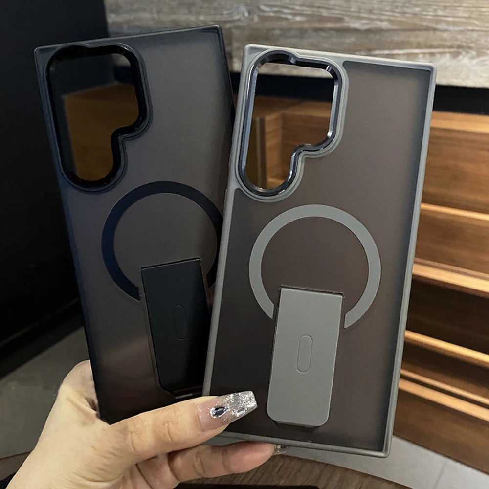 Case Fosca Magnética MagSafe com Suporte Dobrável
