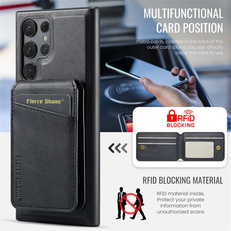 Capa 2 em 1 Samsung de couro com MagSafe em couro — vista traseira | Orbit Cases
