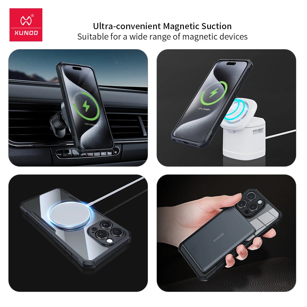 Case XUNDD Airbag com Suporte Magnético 360° e Proteção de Câmera