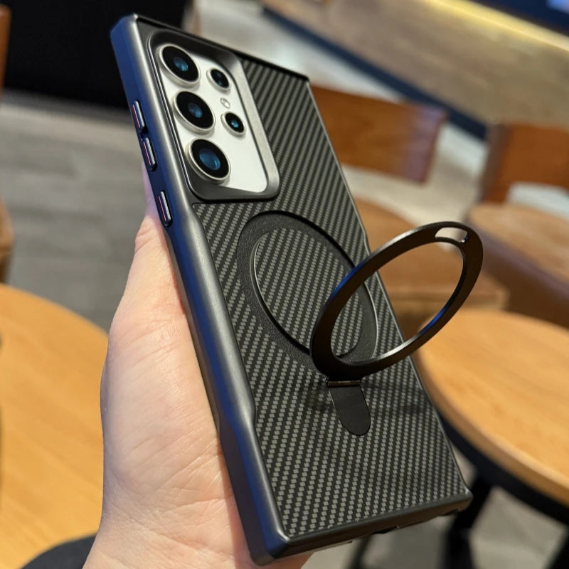 Case Samsung em Carbono Anti impacto e Carregamento MagSafe em fibra de carbono — vista traseira | Orbit Cases