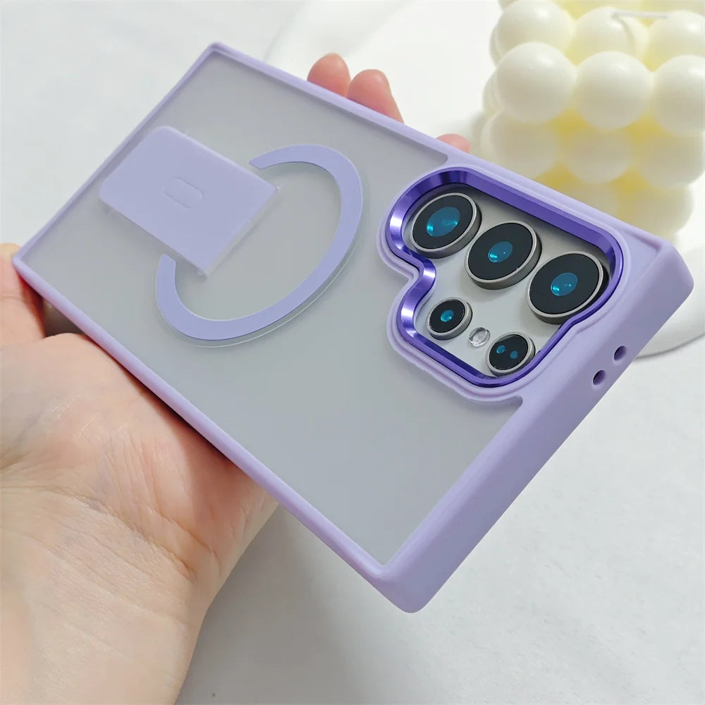 Case Fosca MagSafe Dobrável com Moldura de Lente Galvanizada