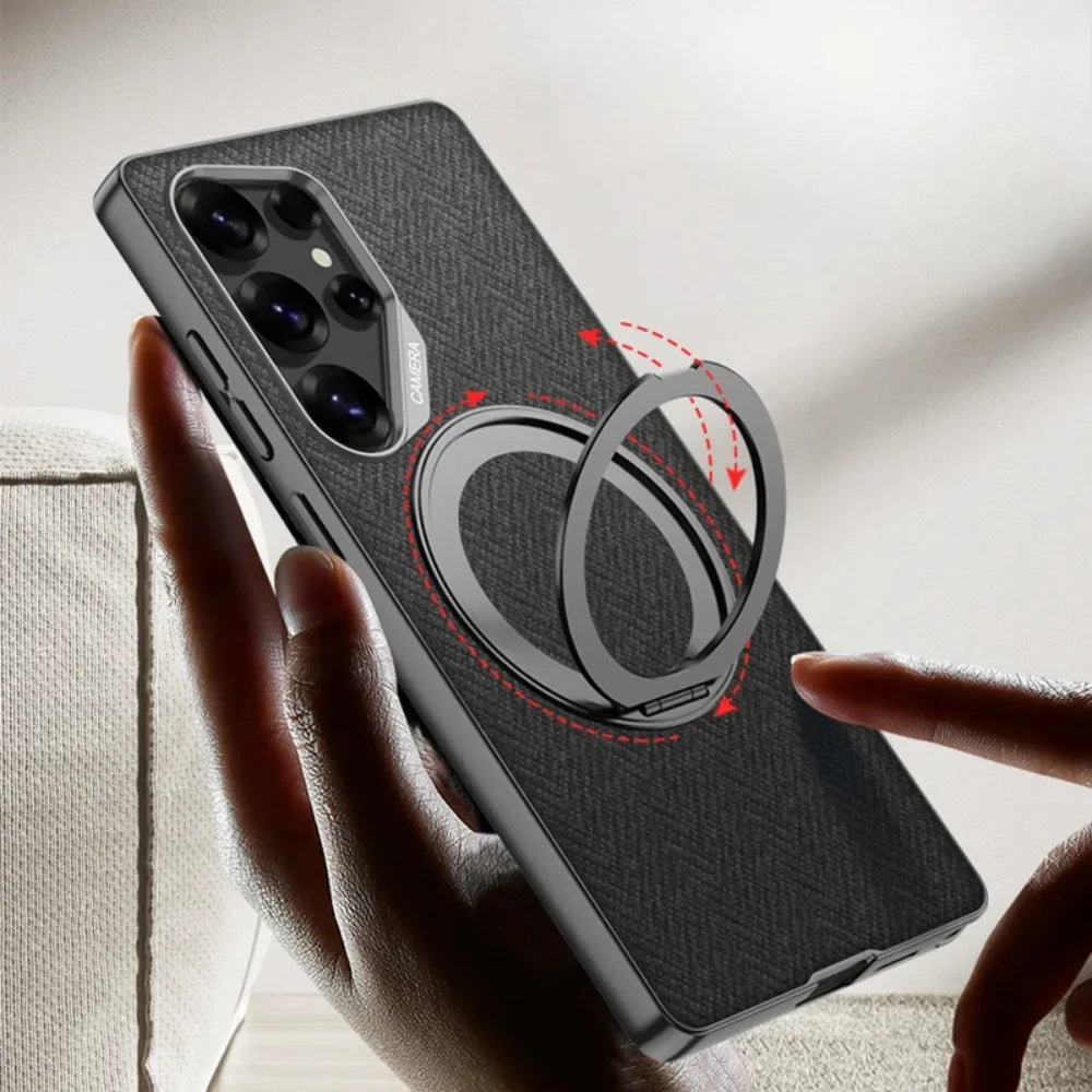 Case Samsung em couro com suporte 360º em couro — detalhe proteção | Orbit Cases