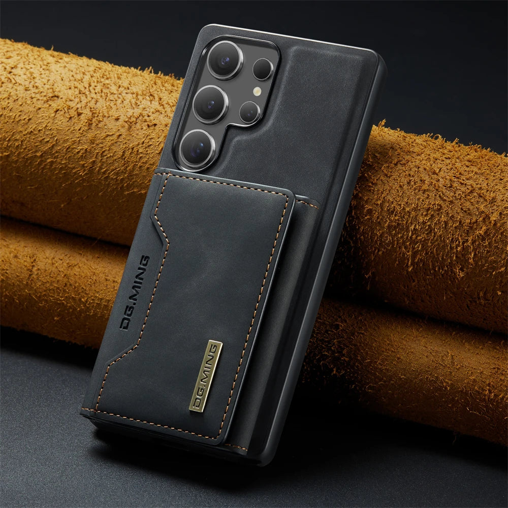 Capa Samsung em Couro + Carteira Magnética 2 em 1 em couro — detalhe MagSafe | Orbit Cases