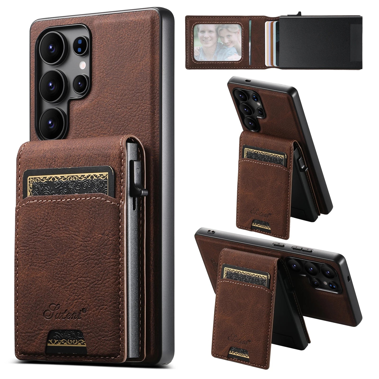 Capa Samsung de couro com carteira + MagSafe em couro — vista principal | Orbit Cases