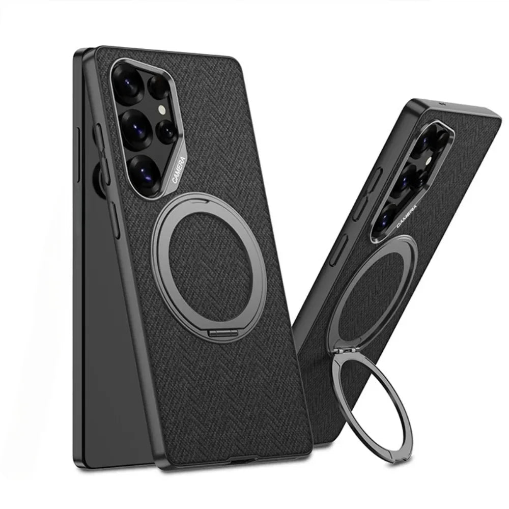 Case Samsung em couro com suporte 360º em couro — textura | Orbit Cases