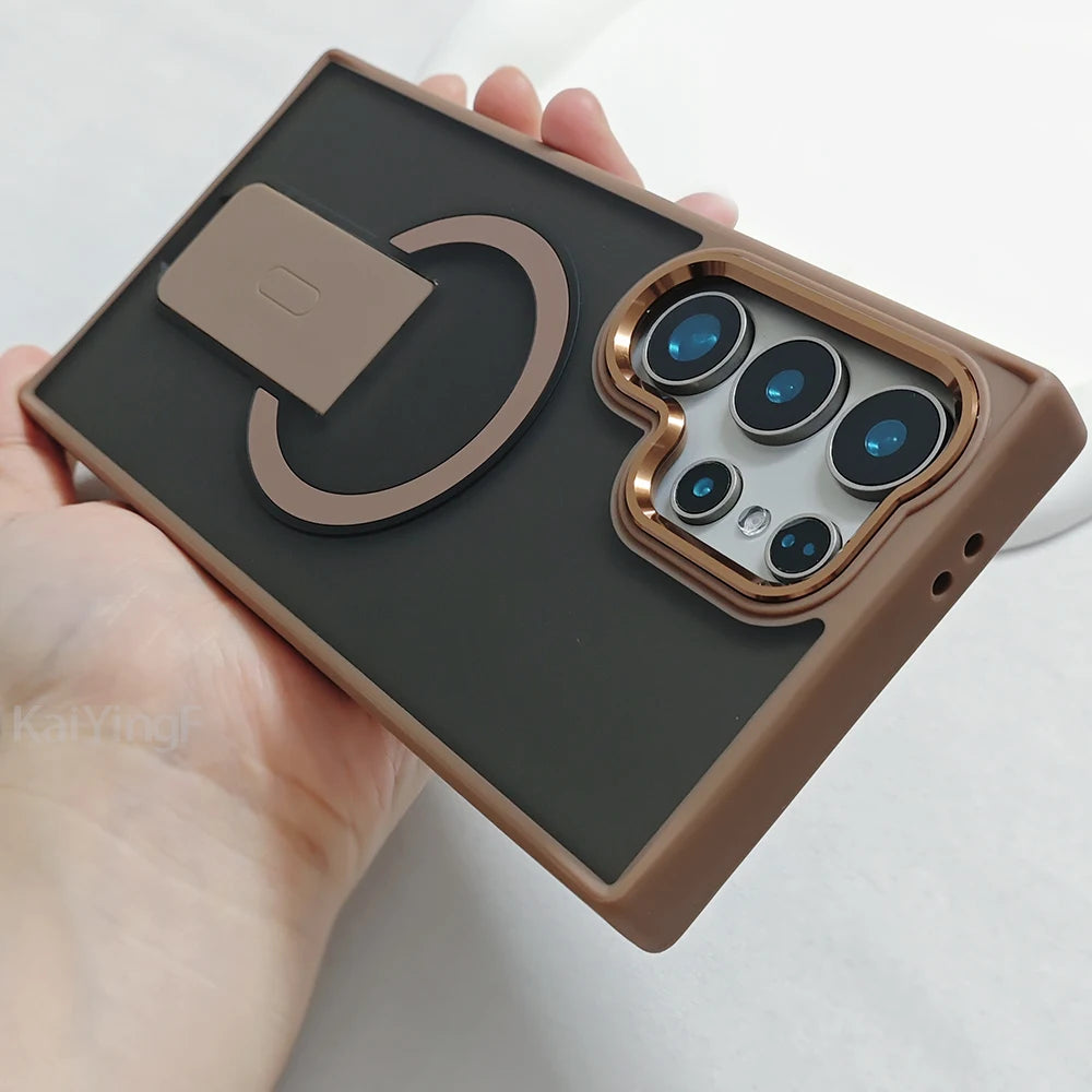 Case Fosca Magnética MagSafe com Suporte Dobrável