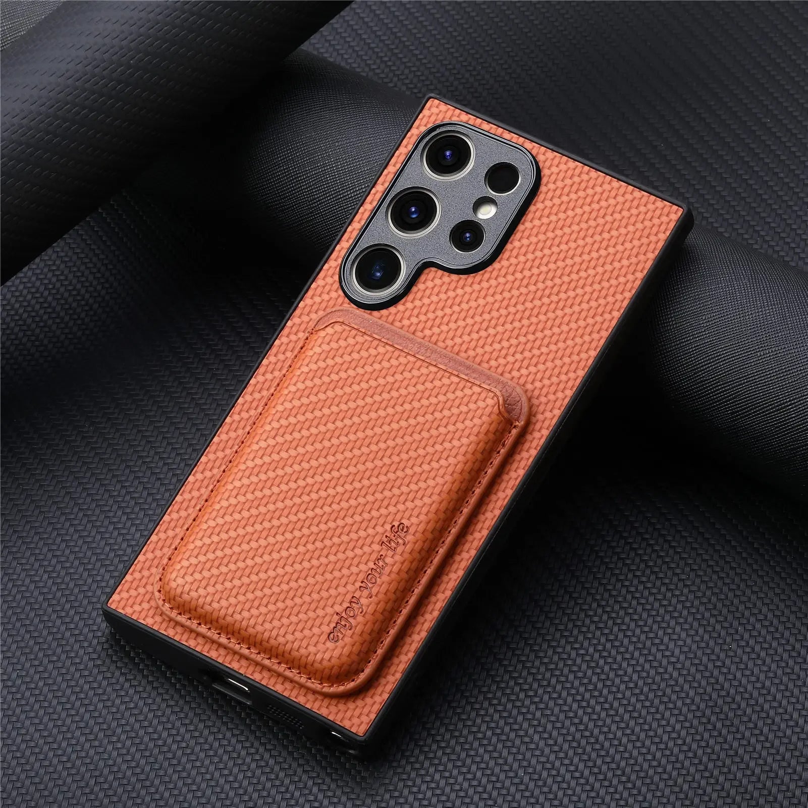 Case Samsung com carteira para cartão + MagSafe — textura | Orbit Cases