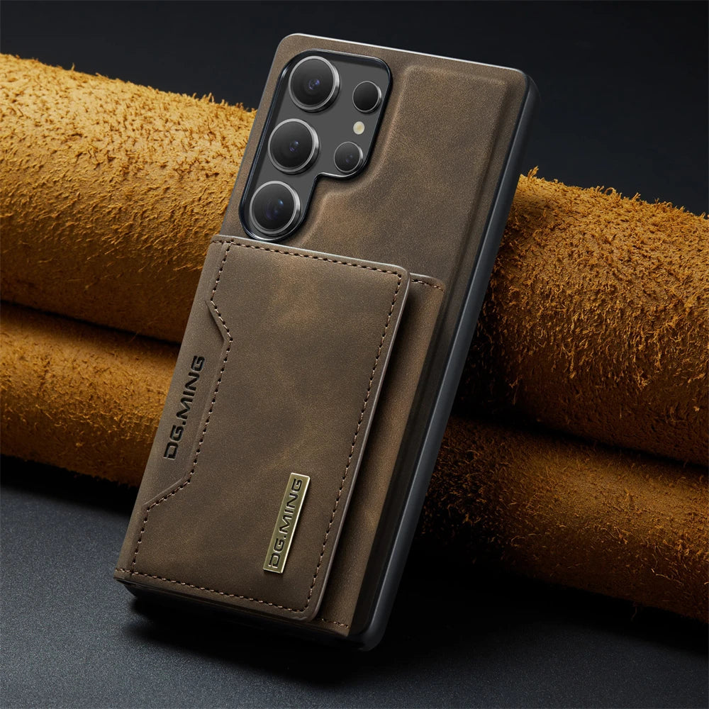 Capa Samsung em Couro + Carteira Magnética 2 em 1 em couro — textura | Orbit Cases