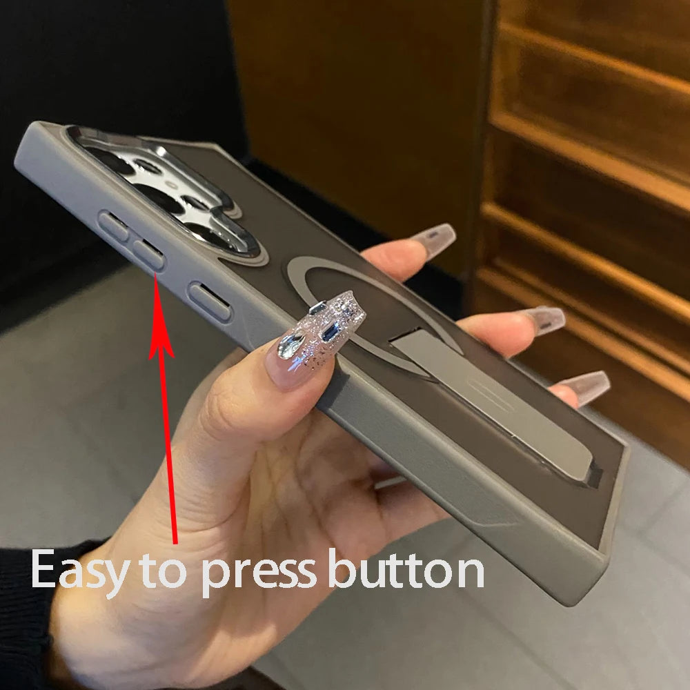 Case Fosca Magnética MagSafe com Suporte Dobrável