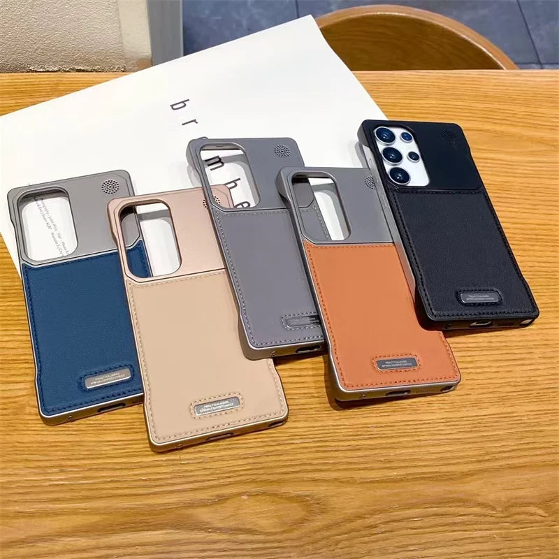 Case Samsung em Couro com Proteção em Metal com MagSafe em couro — detalhe proteção | Orbit Cases