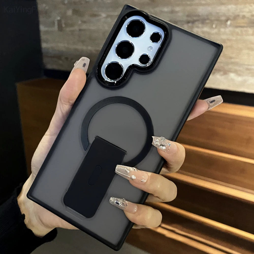 Case Fosca Magnética MagSafe com Suporte Dobrável