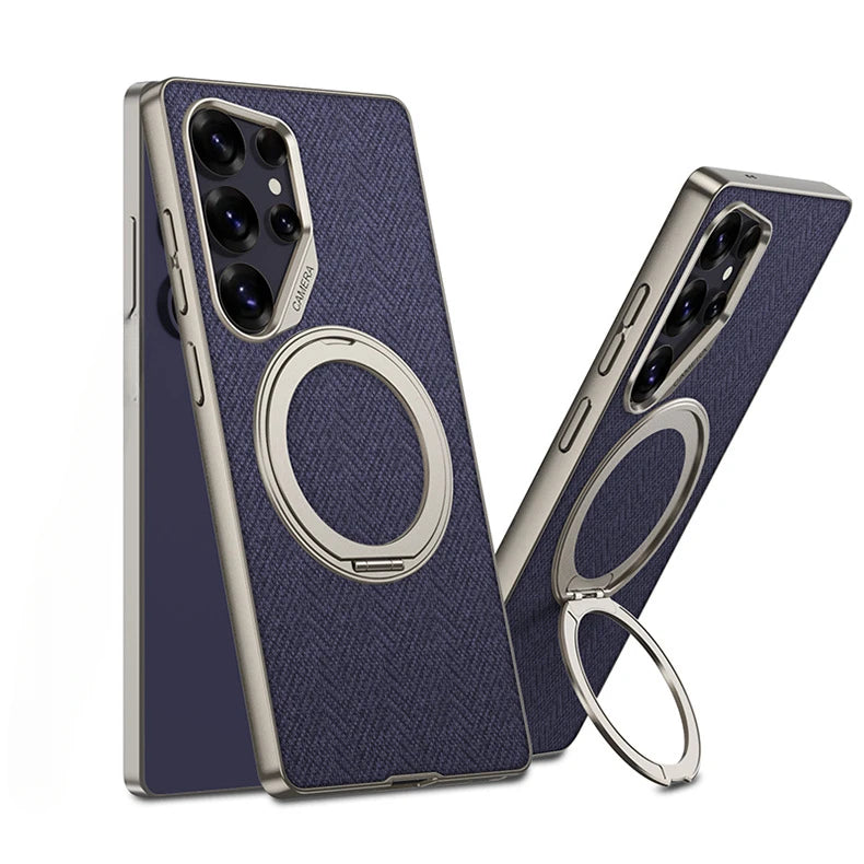 Case Samsung em couro com suporte 360º em couro — vista principal | Orbit Cases