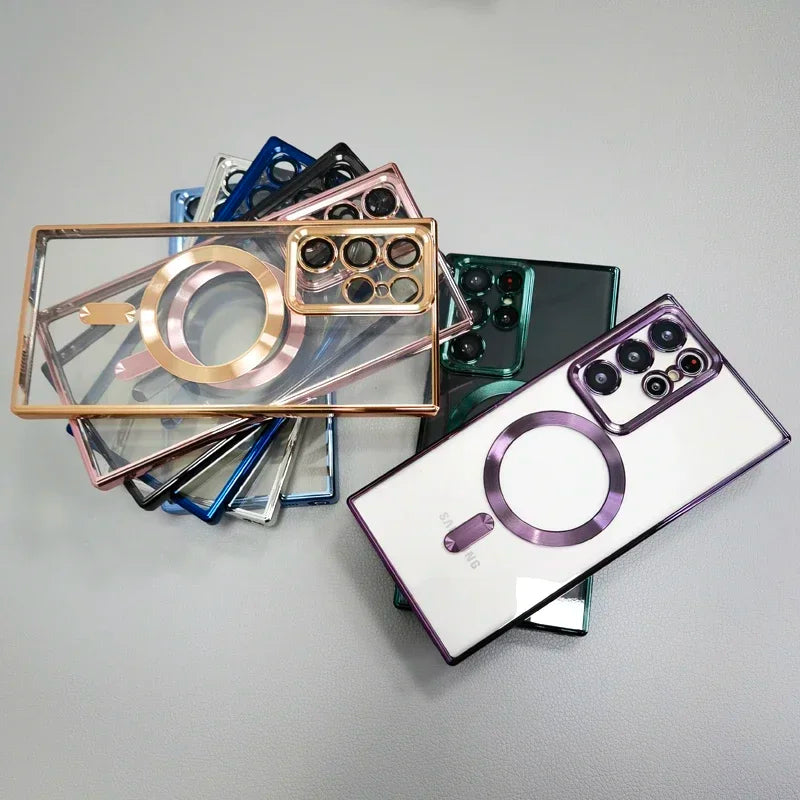 Capa Samsung MagSafe Transparente – Proteção Completa e Design Premium em transparente — detalhe lateral | Orbit Cases