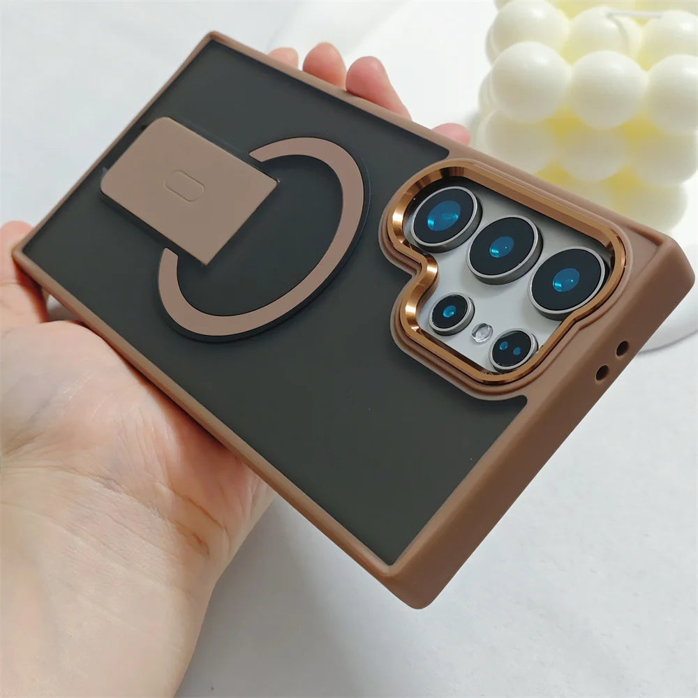 Case Fosca MagSafe Dobrável com Moldura de Lente Galvanizada