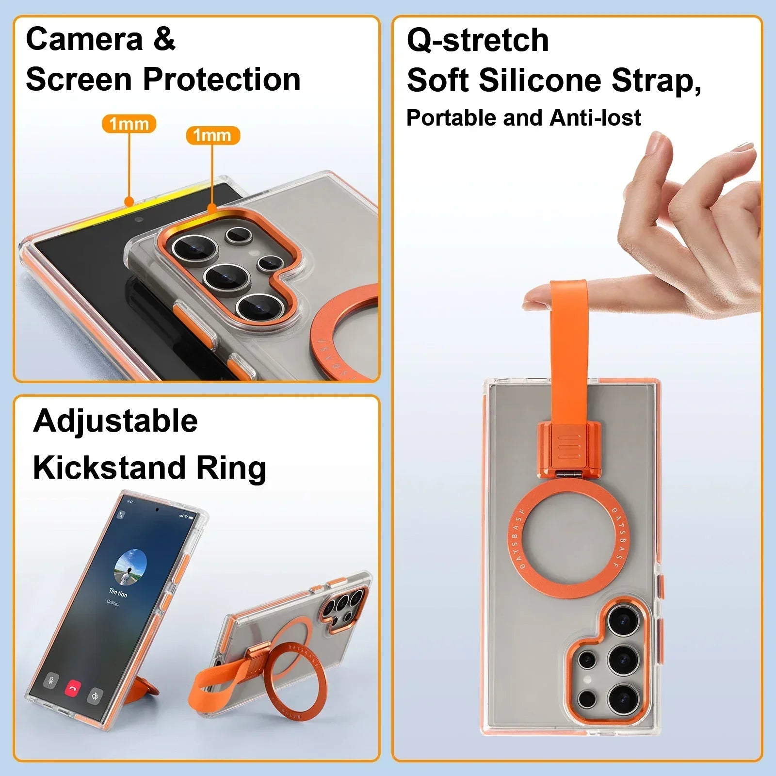 Capa Samsung com suporte magnético + MagSafe — em uso | Orbit Cases
