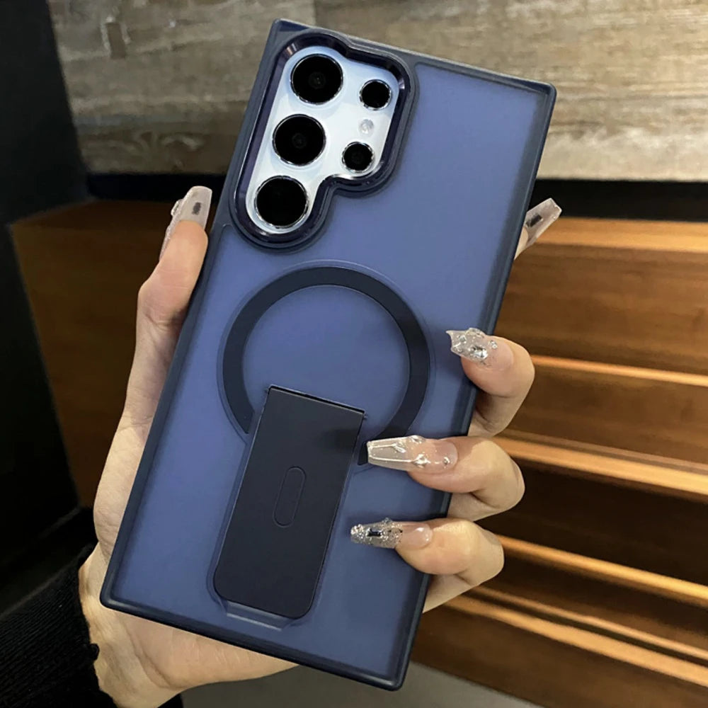 Case Fosca Magnética MagSafe com Suporte Dobrável