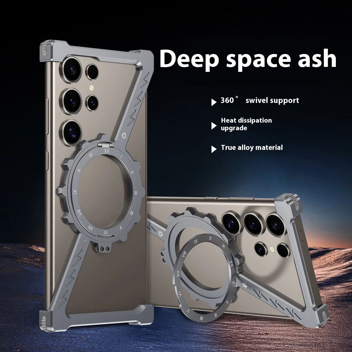 Case Metal Z com Luz Noturna e Suporte 360°