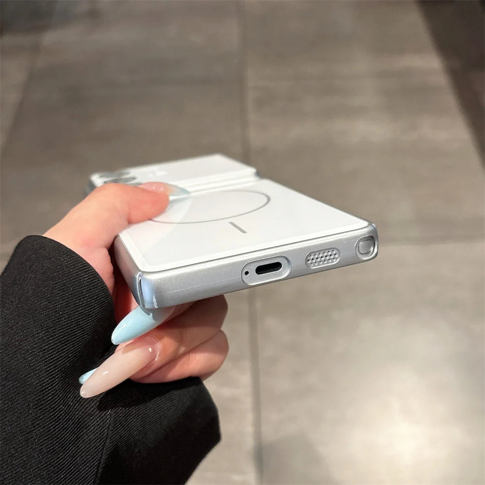 Case Cristalina MagSafe com Acabamento Galvanizado