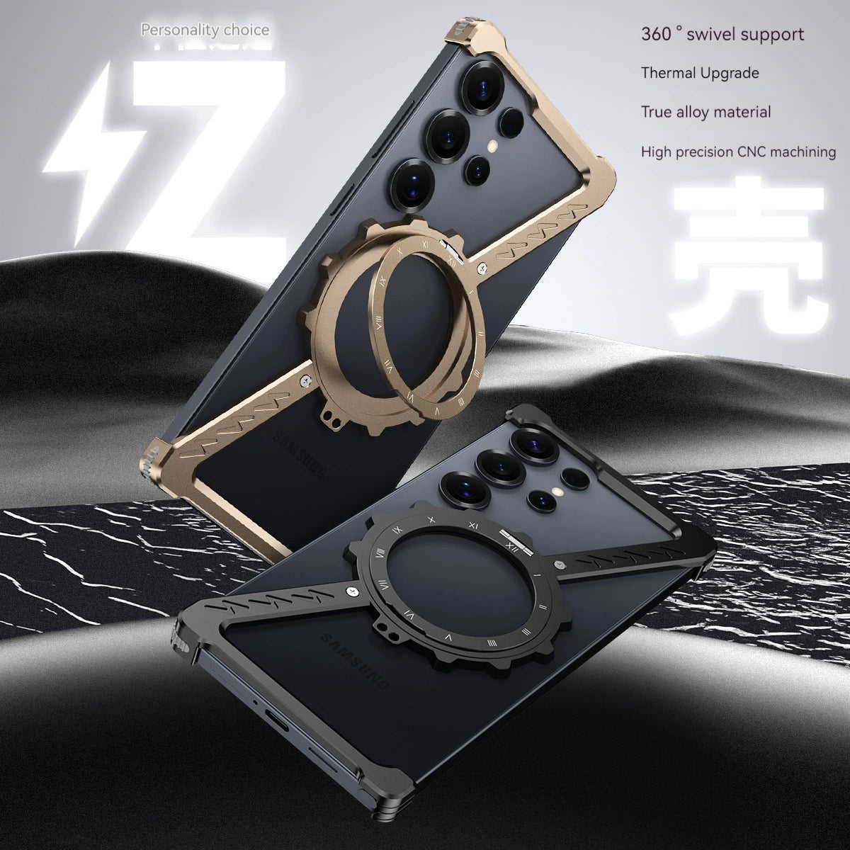 Case Metal Z com Luz Noturna e Suporte 360°