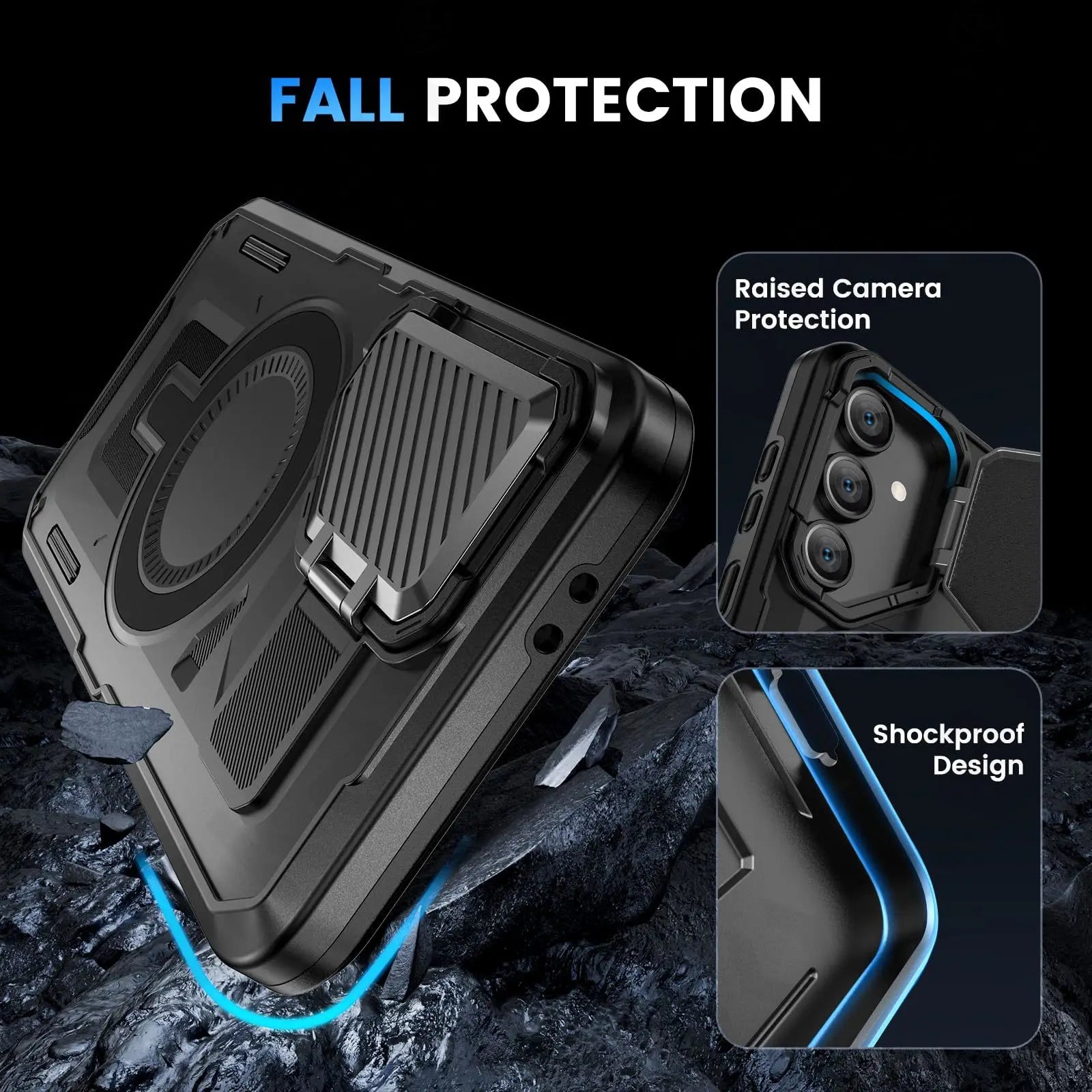 Case Military Grade Magnética com Suporte de Câmera