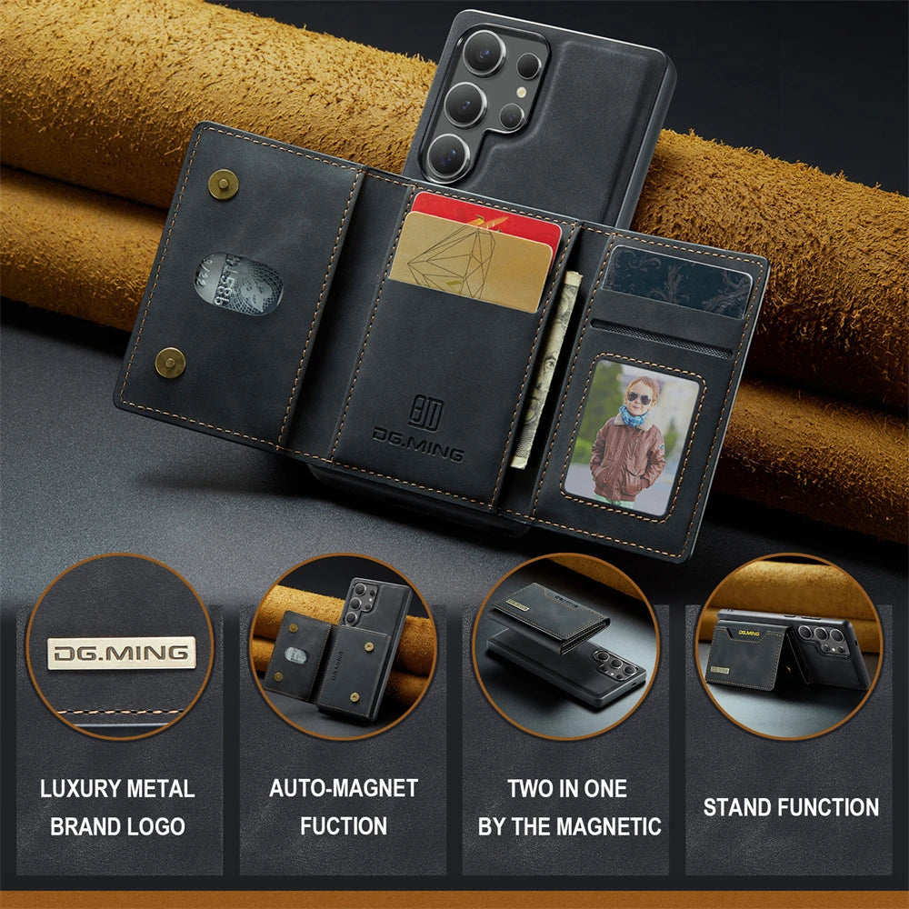 Capa Samsung em Couro + Carteira Magnética 2 em 1 em couro — vista traseira | Orbit Cases