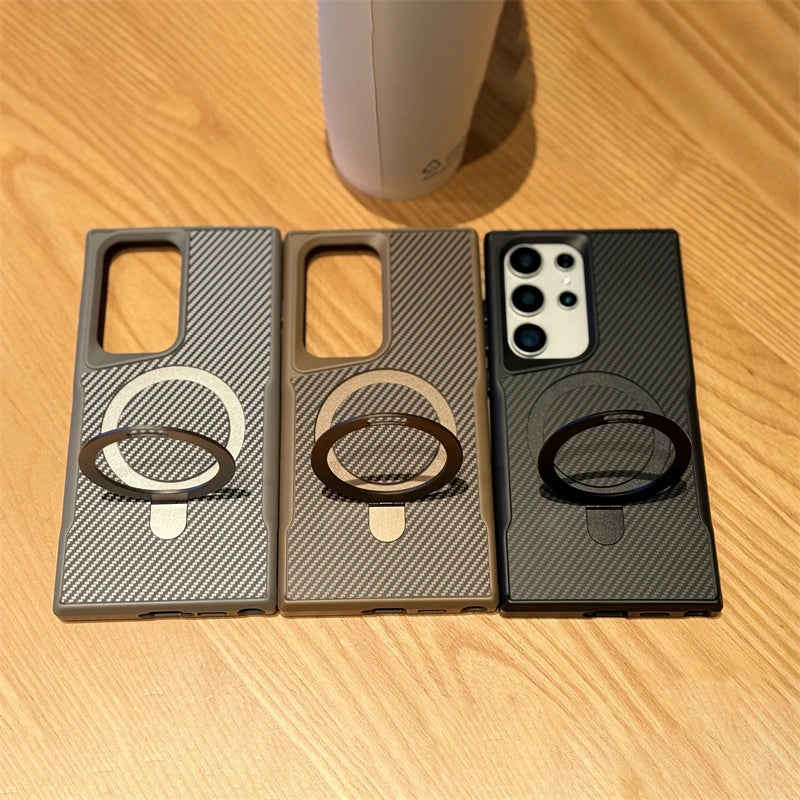 Case Samsung em Carbono Anti impacto e Carregamento MagSafe em fibra de carbono — detalhe lateral | Orbit Cases