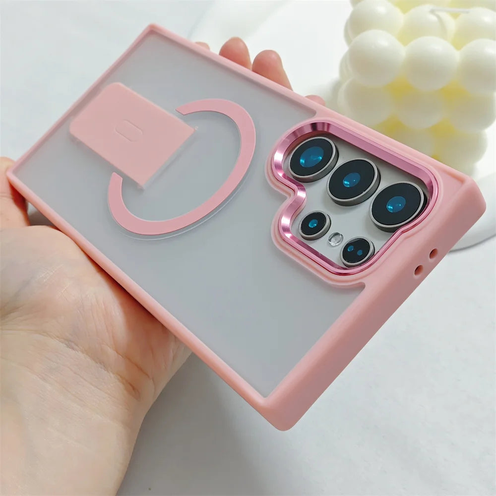Case Fosca MagSafe Dobrável com Moldura de Lente Galvanizada