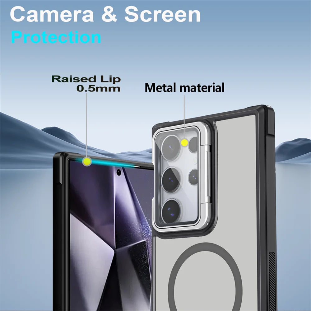 Case Samsung com proteção de câmeras e suporte integrado — compatibilidade | Orbit Cases
